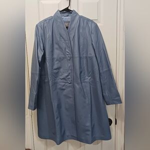 Jessica London Blue LEATHER Coat